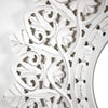 Hand-Carved Wood Medallion Sunburst Accent Mirror – White (31")